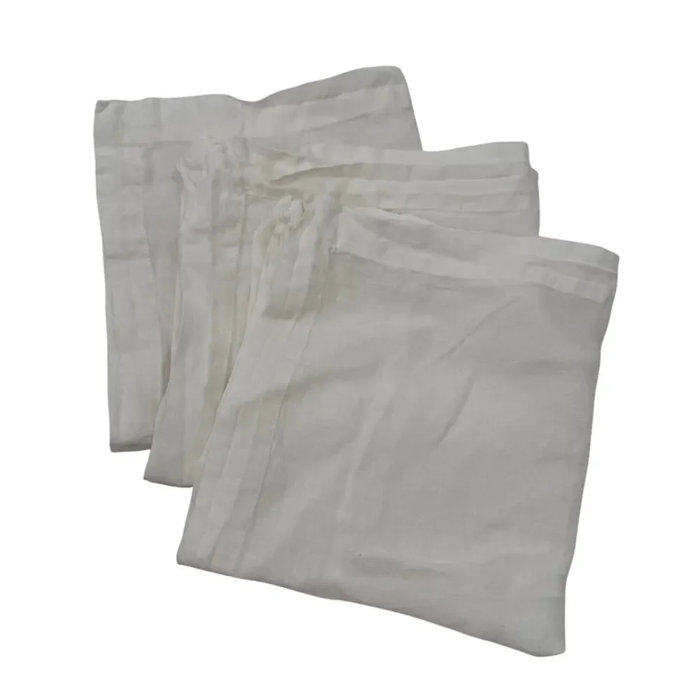 Crate & barrel Marin Crisp White EUROPEAN FLAX -Certified Linen Napkin, Set of 3